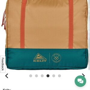 Tan and Blue Kelty Kitchen Bag with Structured Design